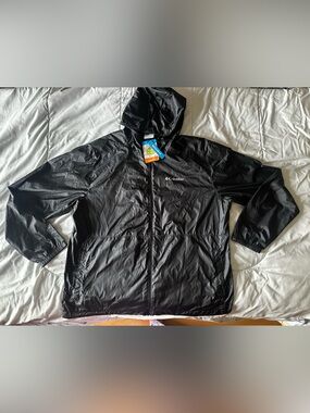 NWT Columbia Men's Black Hooded Rain Jacket